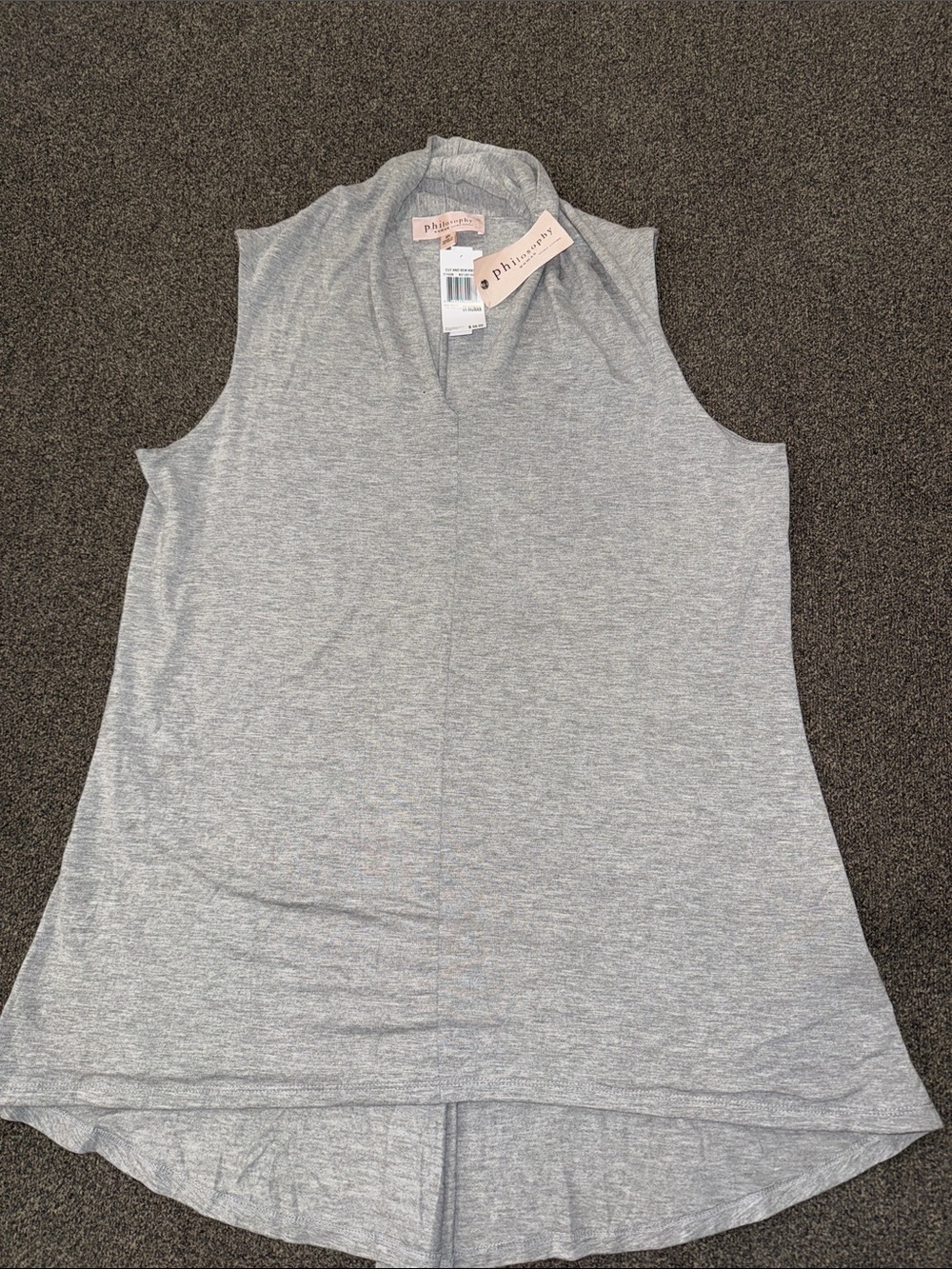 NWT Philosophy Light Gray Sleeveless V-Neck Tank
